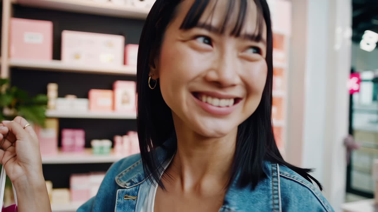Woman Shopping for Cosmetics in a Store