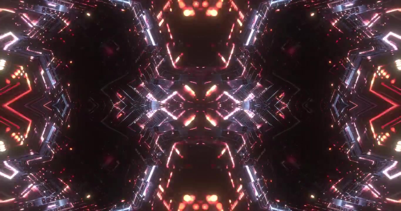 Futuristic Cyberpunk Neon Glow Abstract Symmetrical Background