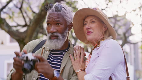 elderly couple on vacation
