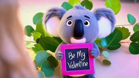 cute koala asking to be valentine