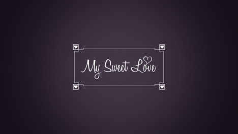 My-Sweet-Love-with-retro-wedding-frame-and-hearts