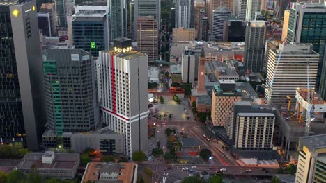 Vista-Aérea-De-King-George-Square-En-El-Distrito-Central-De-Negocios-De-Brisbane,-Qld-Australia