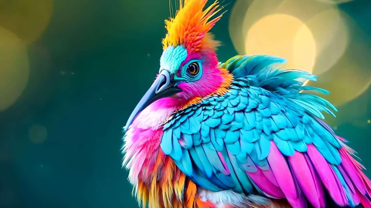 un pájaro colorido con una cabeza de color brillante y un pico largo