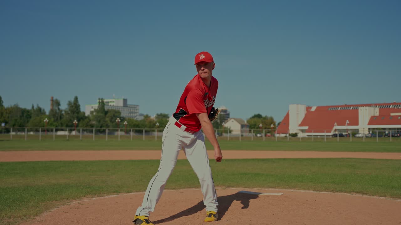Lanciatore di baseball sul monte