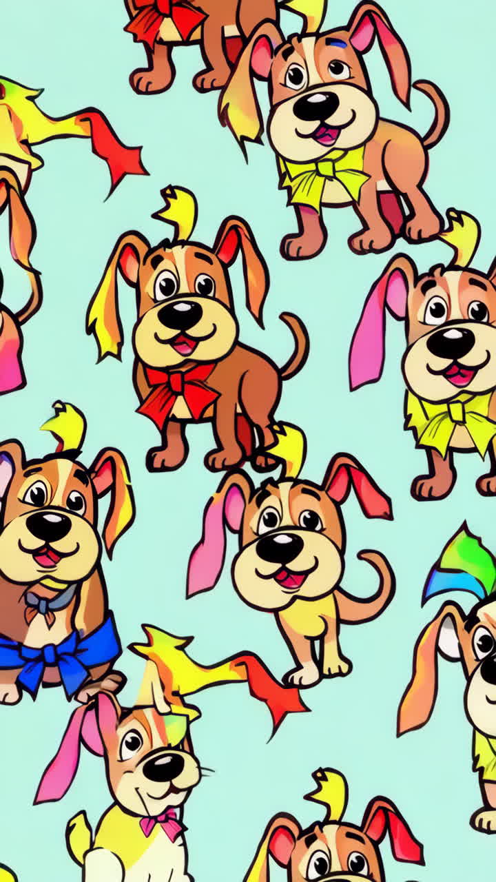 Cute Cartoon Dogs Pattern