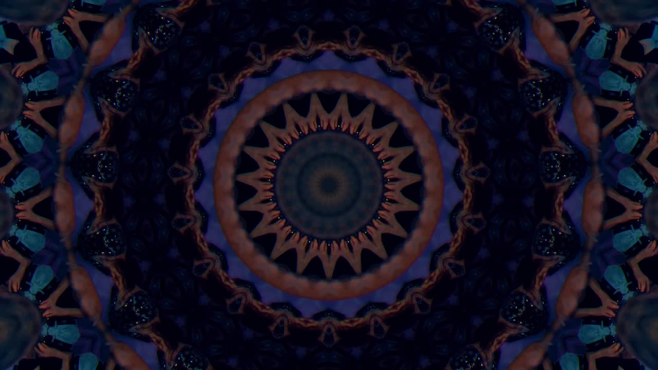 Sfondo astratto 4K. Loop dinamico e fantasioso in movimento. Caleidoscopio