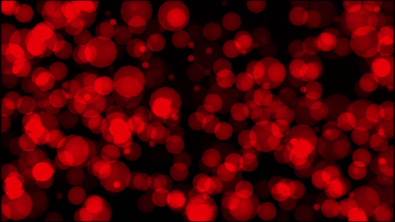 animación de círculos vibrantes rojos brillantes y coloridos bokeh
