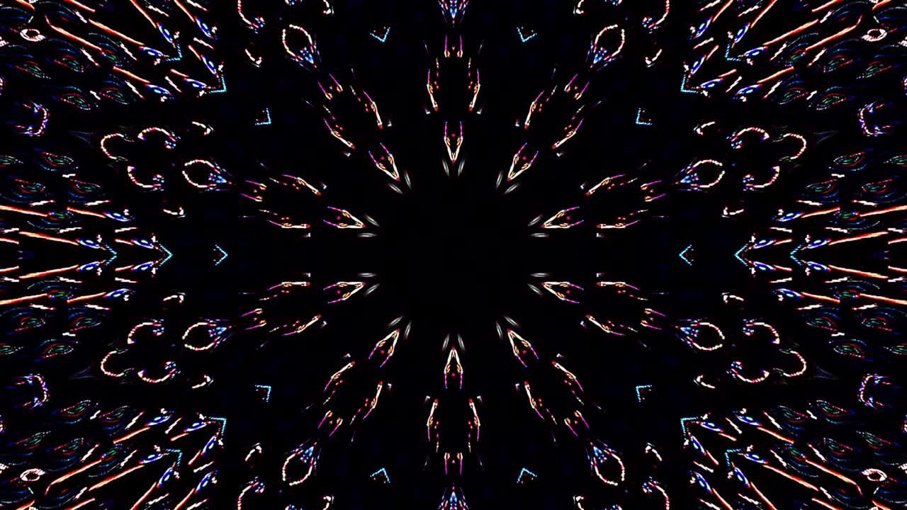 linee astratte luce colorata forma rotonda luminosa al centro, sfondo nero