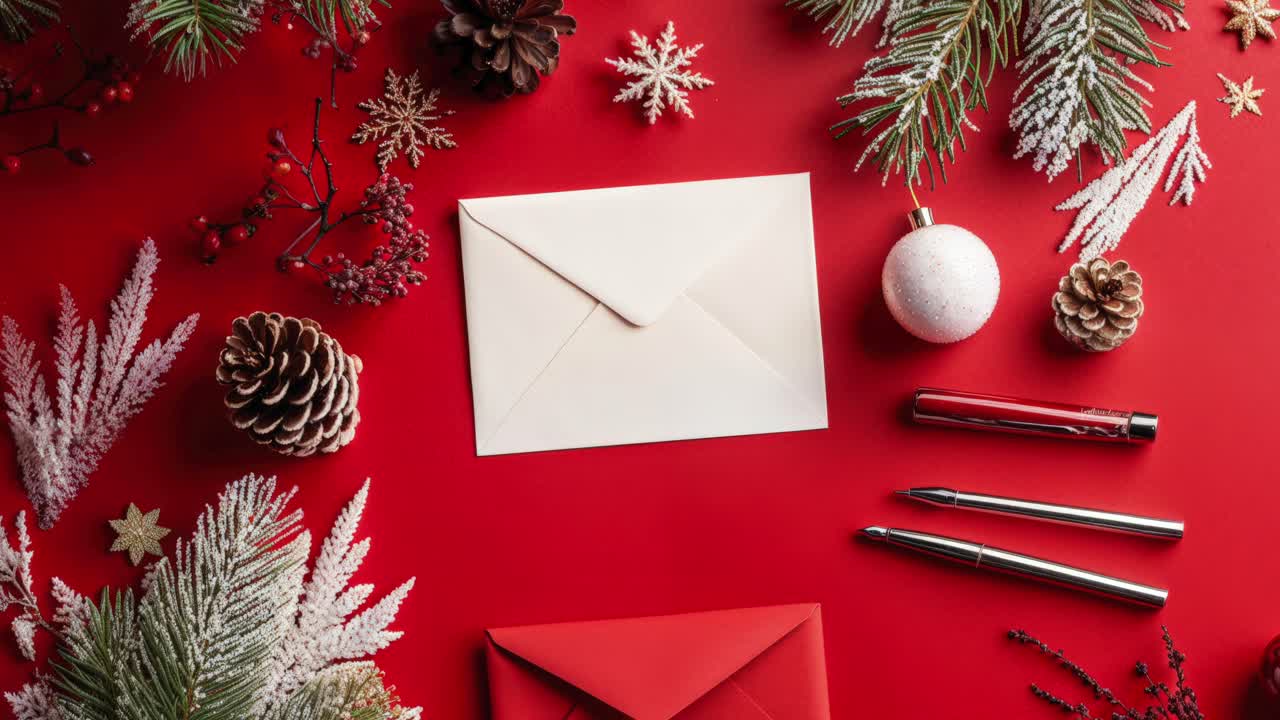 piso con temática navideña con sobre y decoraciones