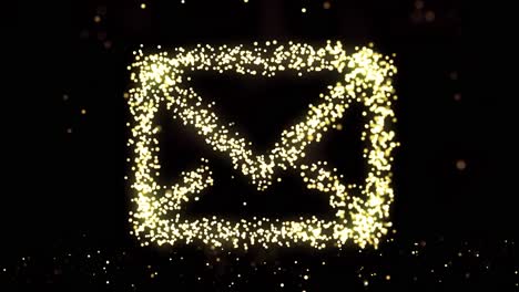 glowing golden email symbol