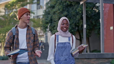 two students walking on campus