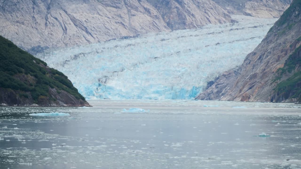 Scenic cruising at Dawes Glacier, Endicott Arm fjord, Alaska. Cruise Industry in Alaska.