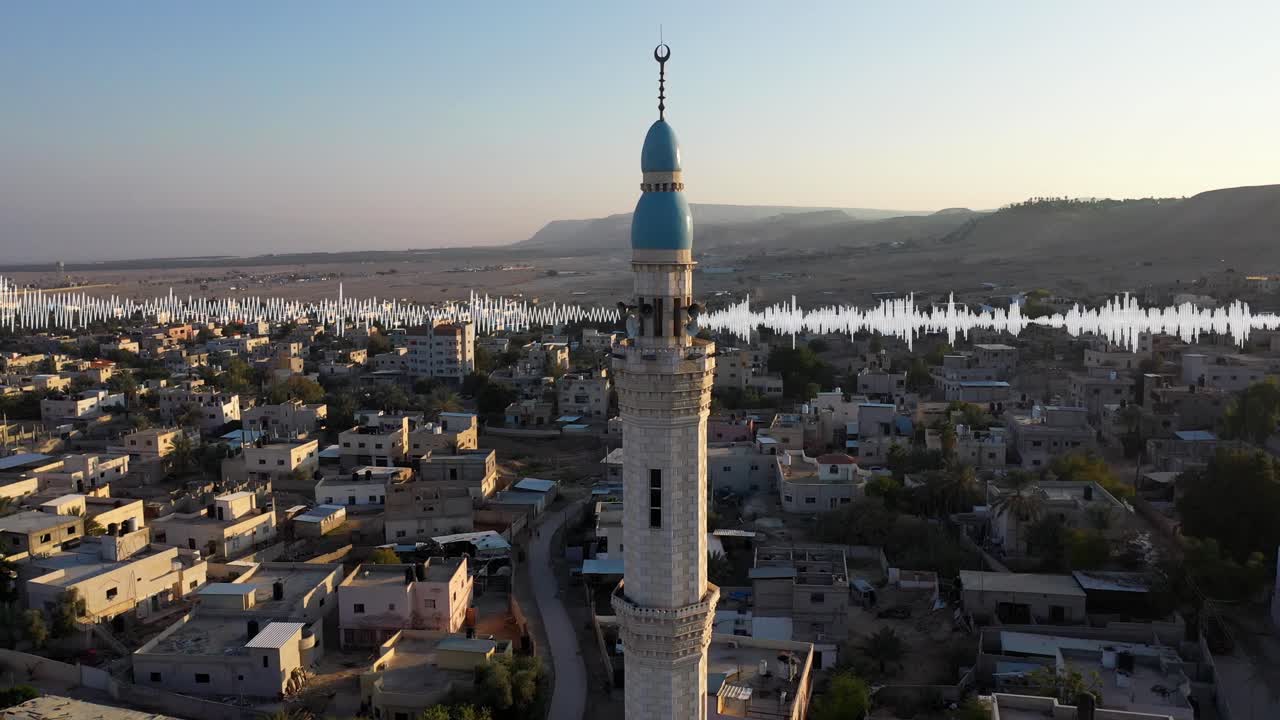 vista aérea de una mezquita en una ciudad desértica
