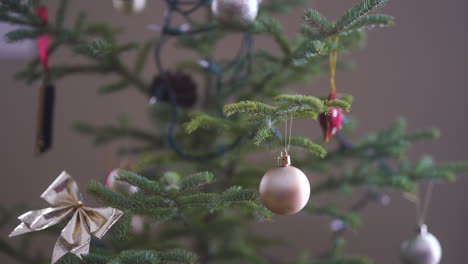 christmas decorations on christmas tree