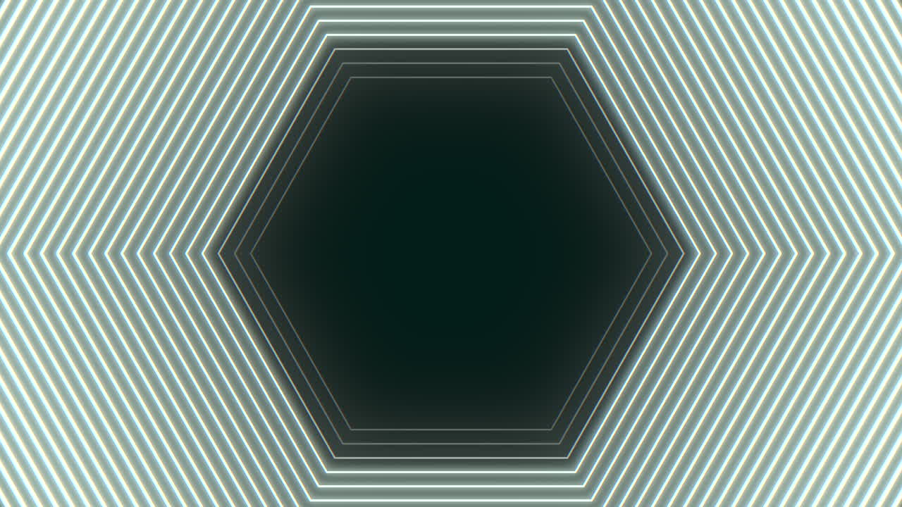 las líneas convergentes crean un patrón hexagonal con rayas blancas y negras