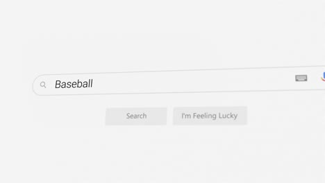 búsqueda de béisbol en el navegador de internet