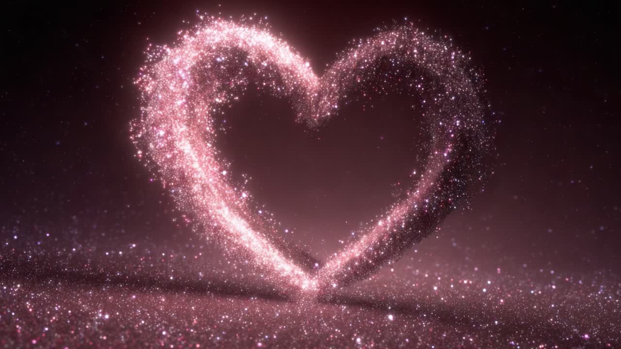 A Captivating Display of Love: Sparkling Heart Formation Evoking Pure Emotion and Beauty in Magical Glittering Surroundings