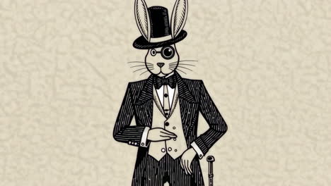 dapper rabbit gentleman illustration