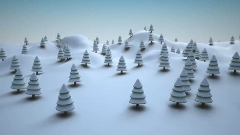 Schneebedeckte-Weihnachtsbäume-In-Einer-Verschneiten-Landschaft