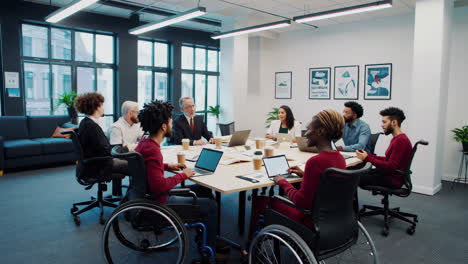 diverse and inclusive team collaborating in an office meeting
