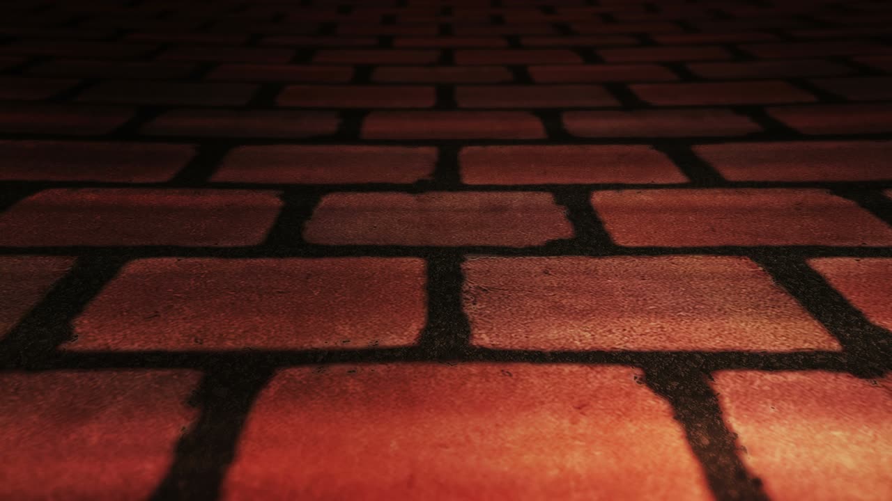 복사 공간과 함께 벽돌 도로를 는 것: 달리고 는 걸음, 달리기 발의 클로즈업, 비즈니스 린지 컨셉, 루프 애니메이션