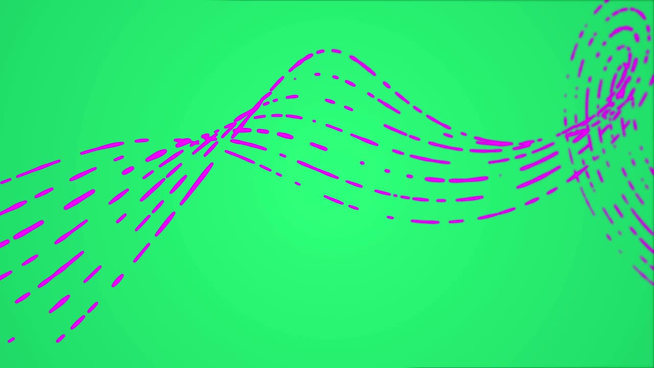 추상적인 네온 밝은 깨진 선 배경 루프 녹색 보라색