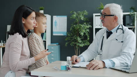 doctor consultation with mother and child