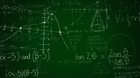 Animación-Del-Procesamiento-De-Datos-Matemáticos-Sobre-Fondo-Verde