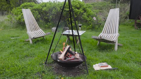 Fire-pit-with-wine-and-a-board-game