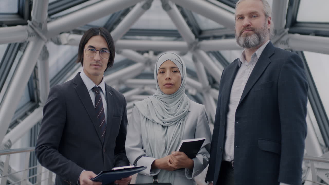 Business Team Portrait in Modern Building