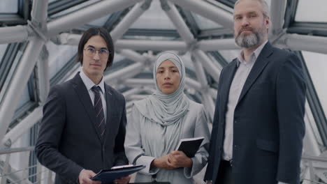 business team portrait in modern building