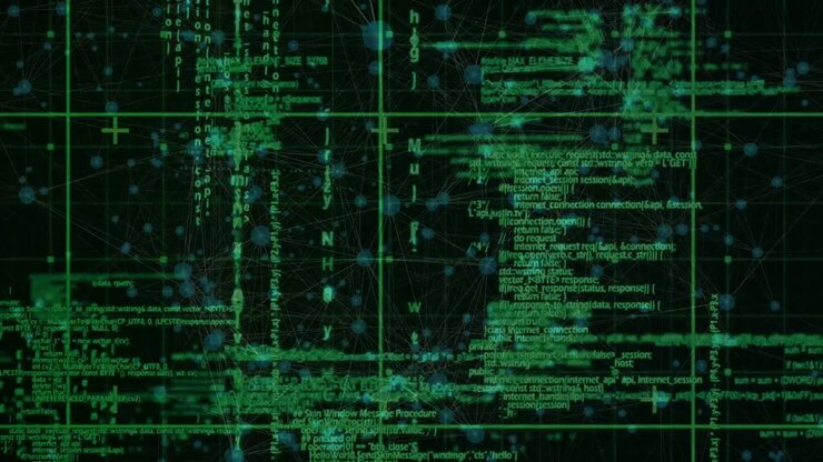 Animation of network of connections and diverse data processing in digital space