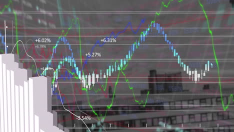 Animation-Der-Finanzdatenverarbeitung-über-Dem-Stadtbild