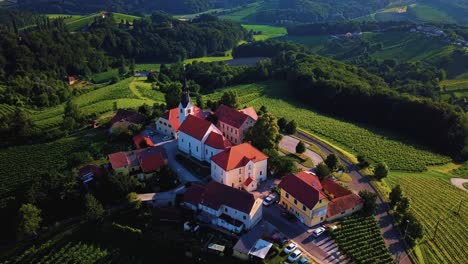 Aerial-drone-footage-of-Svetinje-which-is-a-small-village-in-the-Municipality-of-Ormož-in-northeastern-Slovenia