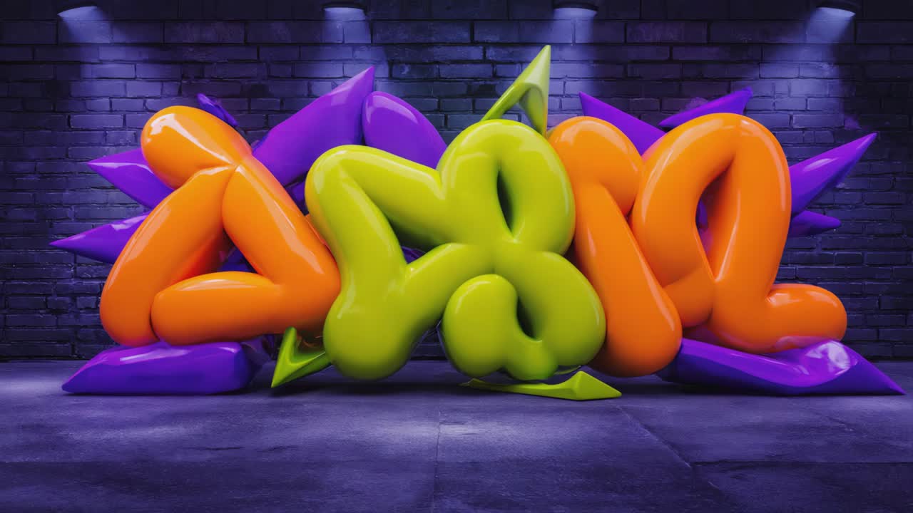 Colorful Graffiti Art on a Brick Wall