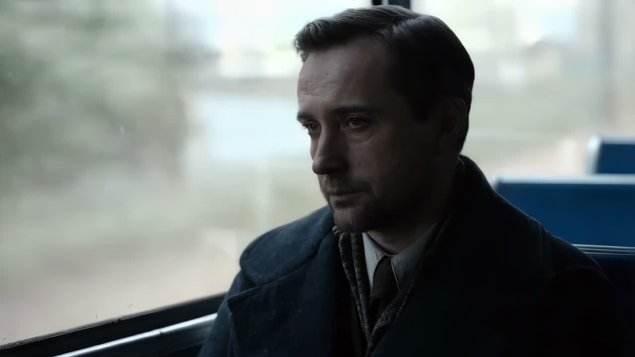 Man Deep in Thought on a Bus