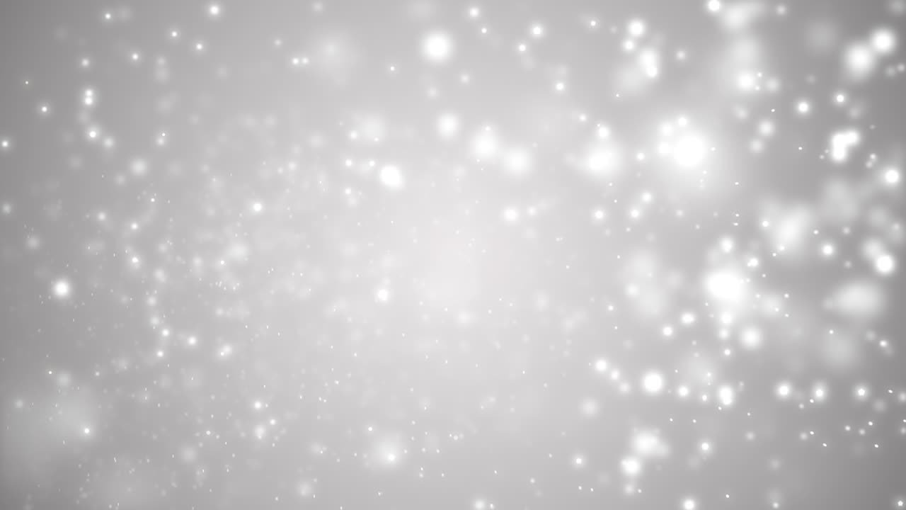 fondo de movimiento abstracto partículas de plata brillantes. reluciente, brillante, brillante con bokeh. video de bucle sin costuras en 4k
