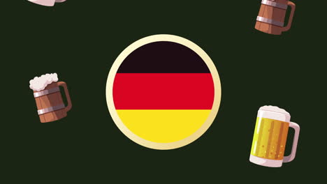 beers drinks with germany flag animation