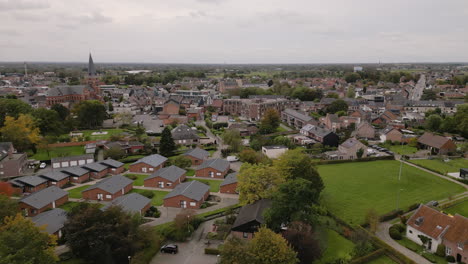 aerial view of a quaint european village