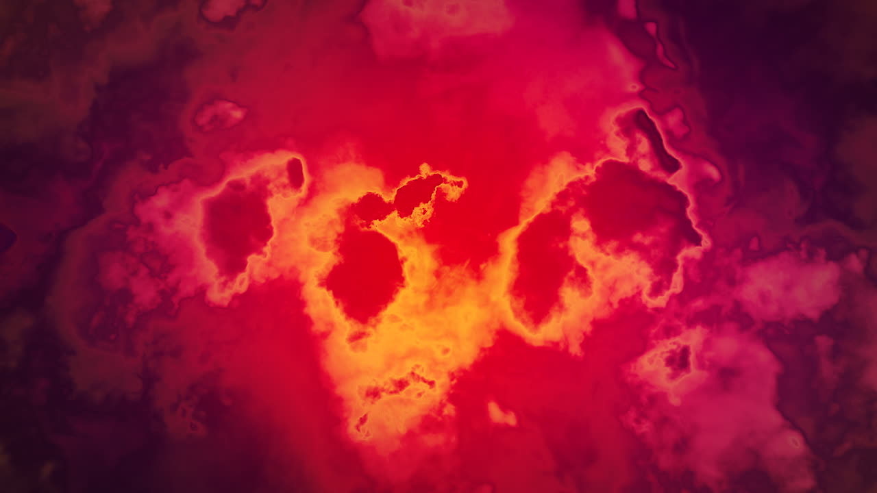 추상적인 빨간색과 오렌지색 액체 예술