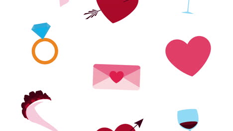 happy valentines day card with set icons pattern