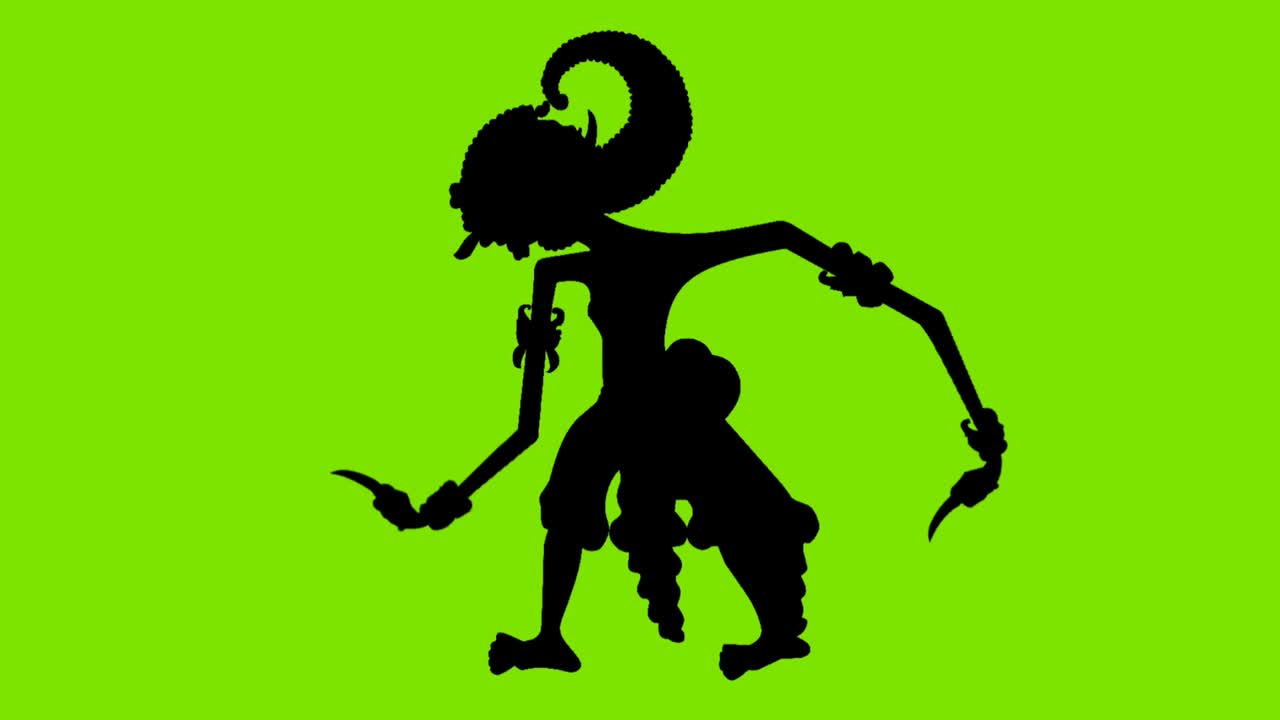 personaje de pantalla verde bima, arte de marionetas de cuero de indonesia