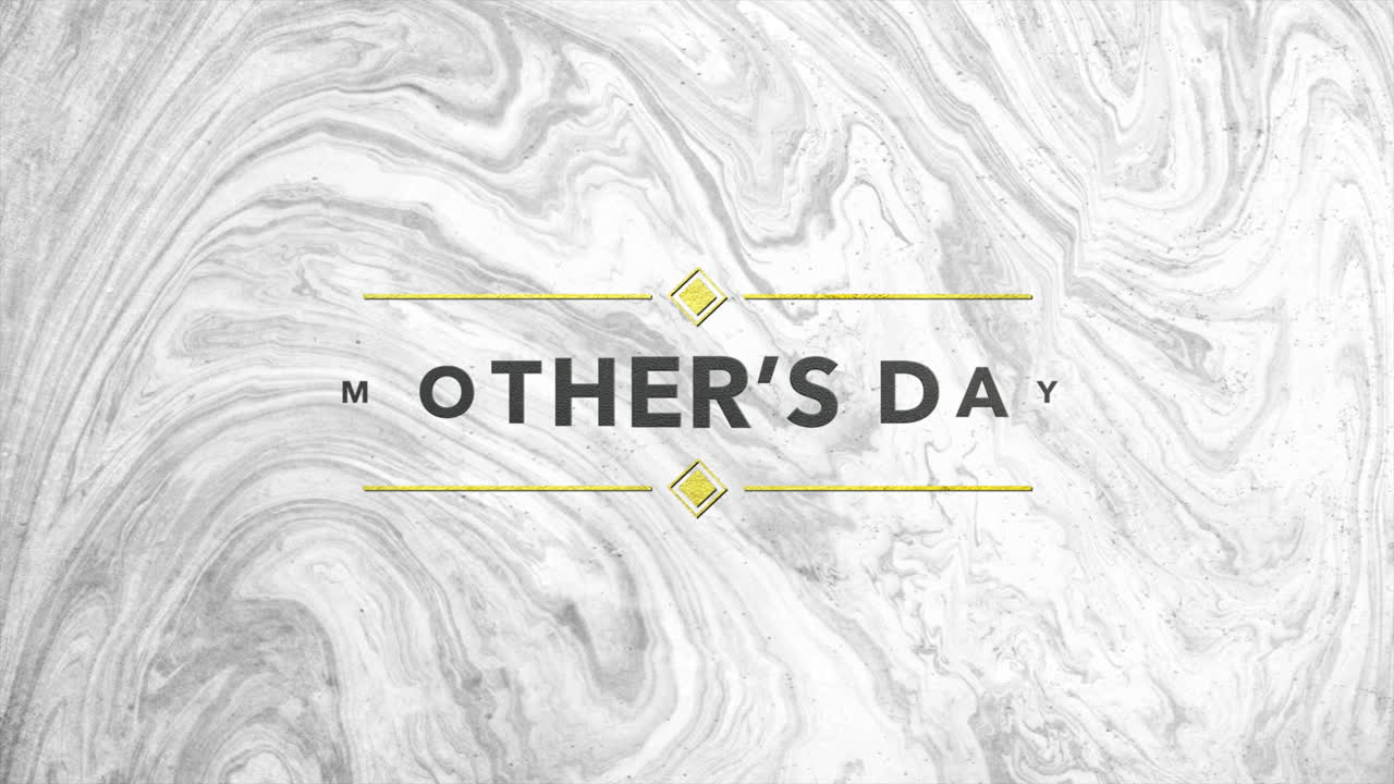 황금색 텍스트와 함께 대리석 어머니의 날 축하 카드