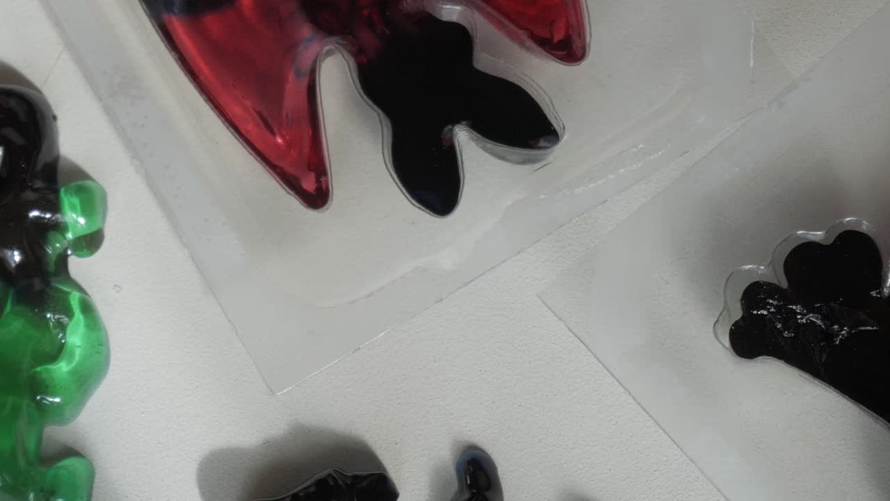 Colorful Halloween jelly candies evoke festive celebration mood