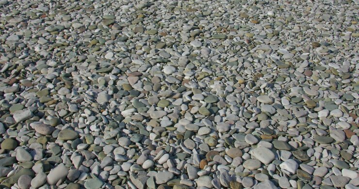 Skud af småsten på stranden ved Pensarn, Nordwales