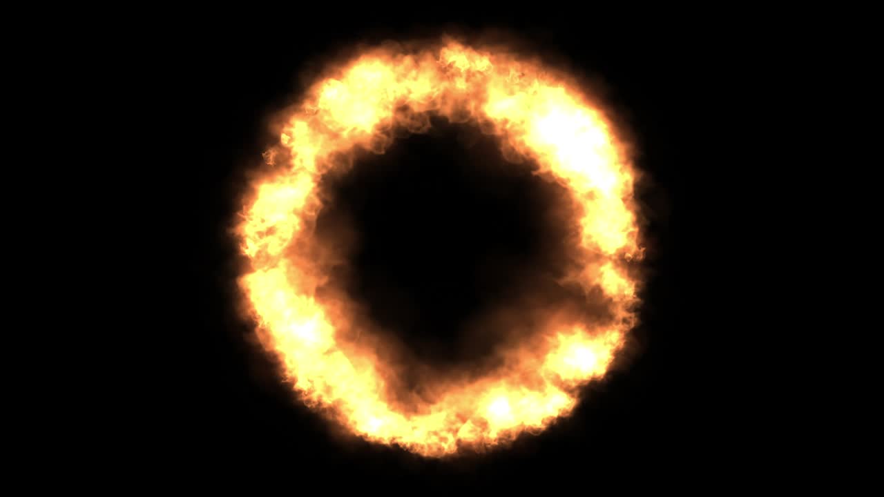 Fire circle motion graphics with night background