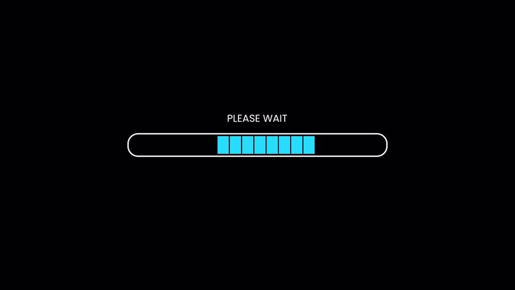 Segmented Please Wait Loading Bar