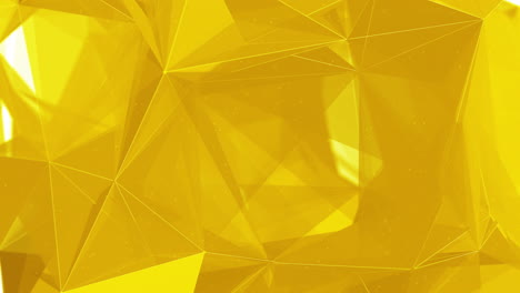 polygonal yellow elements. abstract looped animation of triangles. shiny moving surfaces with white glowing lines.