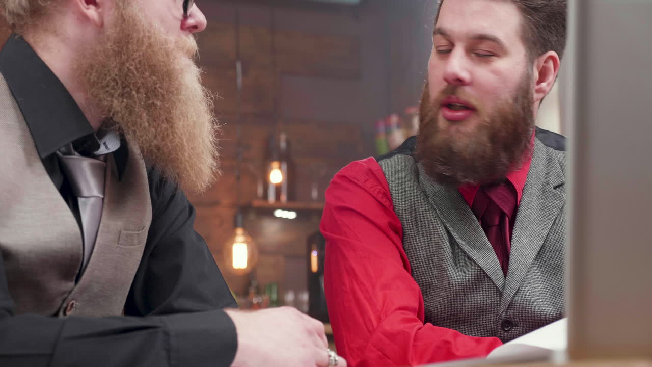 Business Meeting with Bearded Men