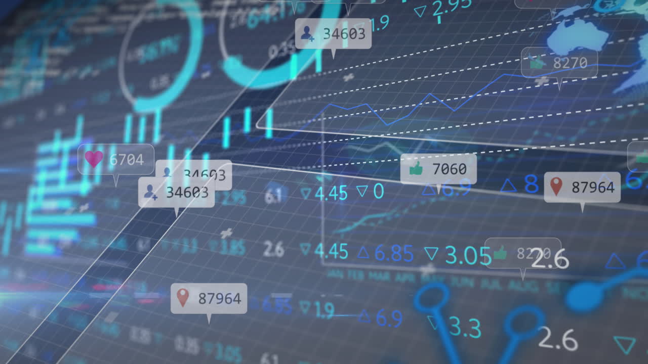 화면을 통해 금융 데이터 처리의 애니메이션